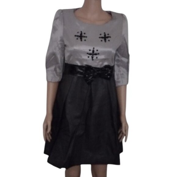 Rachael G. Black and Gray Dress, Size L - Picture 1 of 13